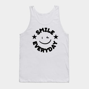 Smile Everyday circle design black color Tank Top